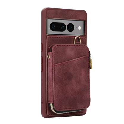 Zipper Card Bag Back Cover Phone Case, For Google Pixel 7a, For Google Pixel 7 Pro, For Google Pixel 7, For Google Pixel 6a