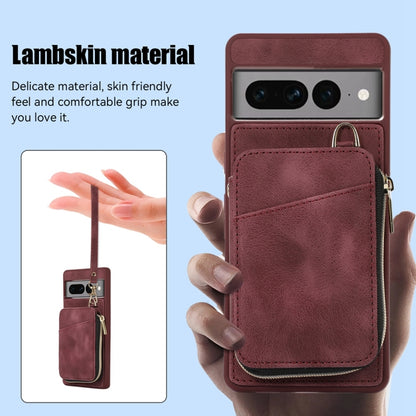 Zipper Card Bag Back Cover Phone Case, For Google Pixel 7a, For Google Pixel 7 Pro, For Google Pixel 7, For Google Pixel 6a