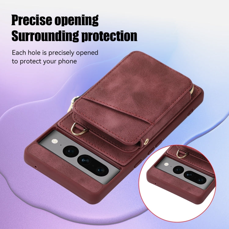 Zipper Card Bag Back Cover Phone Case, For Google Pixel 7a, For Google Pixel 7 Pro, For Google Pixel 7, For Google Pixel 6a