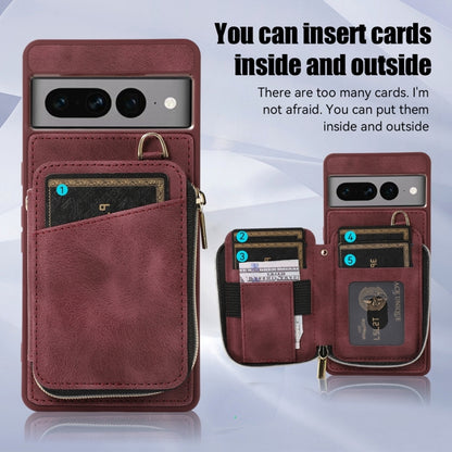 Zipper Card Bag Back Cover Phone Case, For Google Pixel 7a, For Google Pixel 7 Pro, For Google Pixel 7, For Google Pixel 6a