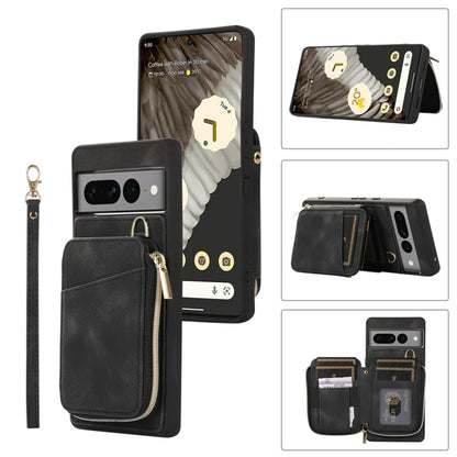 Zipper Card Bag Back Cover Phone Case, For Google Pixel 7a, For Google Pixel 7 Pro, For Google Pixel 7, For Google Pixel 6a