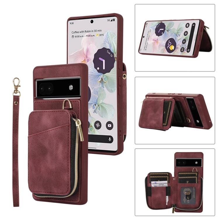 Zipper Card Bag Back Cover Phone Case, For Google Pixel 7a, For Google Pixel 7 Pro, For Google Pixel 7, For Google Pixel 6a