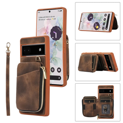 Zipper Card Bag Back Cover Phone Case, For Google Pixel 7a, For Google Pixel 7 Pro, For Google Pixel 7, For Google Pixel 6a
