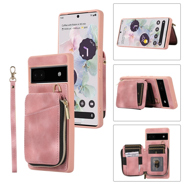 Zipper Card Bag Back Cover Phone Case, For Google Pixel 7a, For Google Pixel 7 Pro, For Google Pixel 7, For Google Pixel 6a