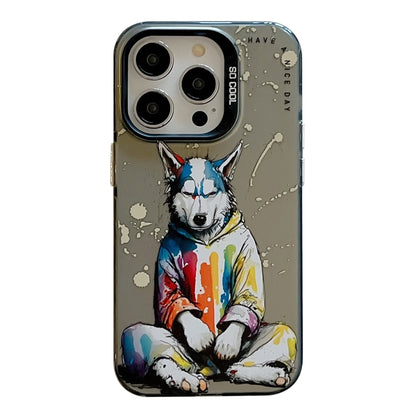 Animal Pattern Oil Painting Series PC + TPU Phone Case, For iPhone 15 Pro Max, For iPhone 15 Pro, For iPhone 15 Plus