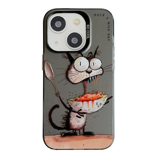 Animal Pattern Oil Painting Series PC + TPU Phone Case, For iPhone 15, For iPhone 14 Plus, For iPhone 14