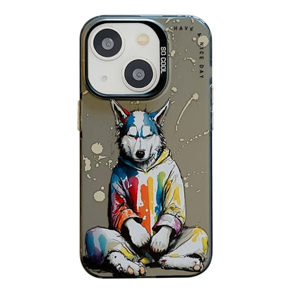 Animal Pattern Oil Painting Series PC + TPU Phone Case, For iPhone 15 Plus, For iPhone 15, For iPhone 14 Plus