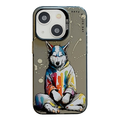 Animal Pattern Oil Painting Series PC + TPU Phone Case, For iPhone 15 Plus, For iPhone 15, For iPhone 14 Plus
