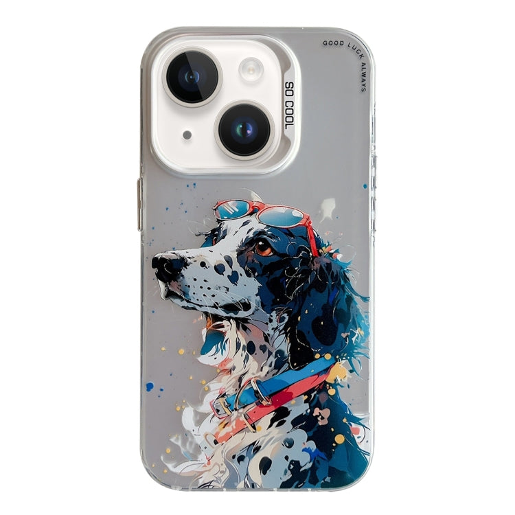Animal Pattern Oil Painting Series PC + TPU Phone Case, For iPhone 15 Plus, For iPhone 15, For iPhone 14 Plus