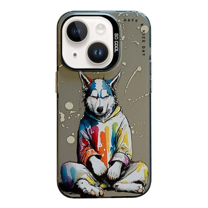 Animal Pattern Oil Painting Series PC + TPU Phone Case, For iPhone 15 Plus, For iPhone 15, For iPhone 14 Plus