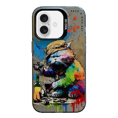 Animal Pattern Oil Painting Series PC + TPU Phone Case, For iPhone 17 Pro Max, For iPhone 17 Pro, For iPhone 17