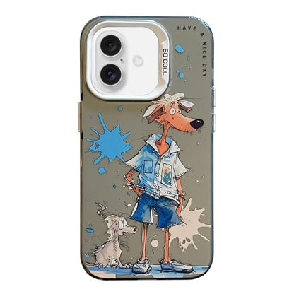 Animal Pattern Oil Painting Series PC + TPU Phone Case, For iPhone 17 Pro Max, For iPhone 17 Pro, For iPhone 17