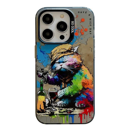 Animal Pattern Oil Painting Series PC + TPU Phone Case, For iPhone 17 Pro Max, For iPhone 17 Pro, For iPhone 17