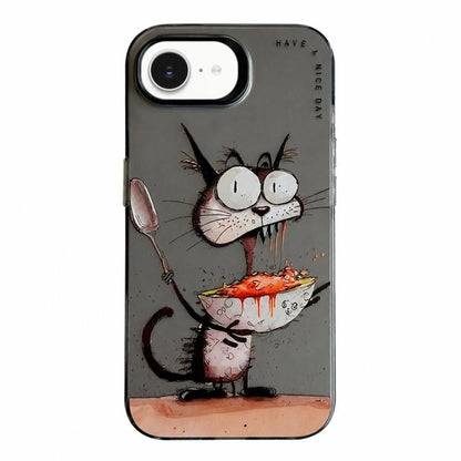 Animal Pattern Oil Painting Series PC + TPU Phone Case, For iPhone 17e / 16e, For iPhone 17 Pro Max, For iPhone 17 Pro