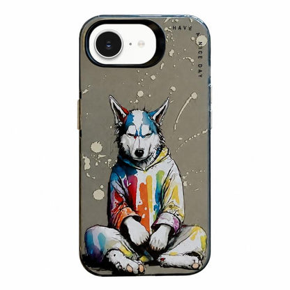 Animal Pattern Oil Painting Series PC + TPU Phone Case, For iPhone 17e / 16e, For iPhone 17 Pro Max, For iPhone 17 Pro