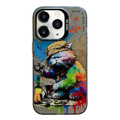 Animal Pattern Oil Painting Series PC + TPU Phone Case, For iPhone 11, For iPhone 11 Pro, For iPhone X / XS