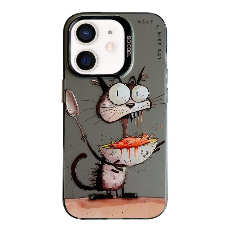 Animal Pattern Oil Painting Series PC + TPU Phone Case, For iPhone 12 Pro, For iPhone 12 mini, For iPhone 11 Pro Max