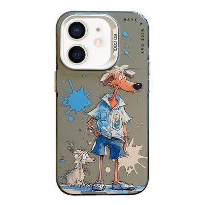 Animal Pattern Oil Painting Series PC + TPU Phone Case, For iPhone 12 Pro, For iPhone 12 mini, For iPhone 11 Pro Max