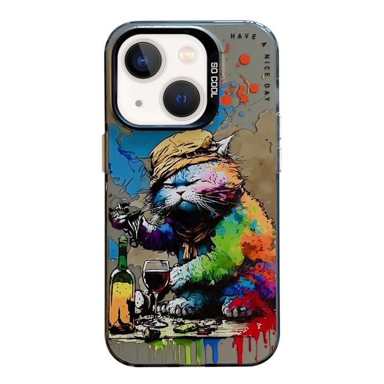 Animal Pattern Oil Painting Series PC + TPU Phone Case, For iPhone 13 mini, For iPhone 12, For iPhone 12 Pro Max