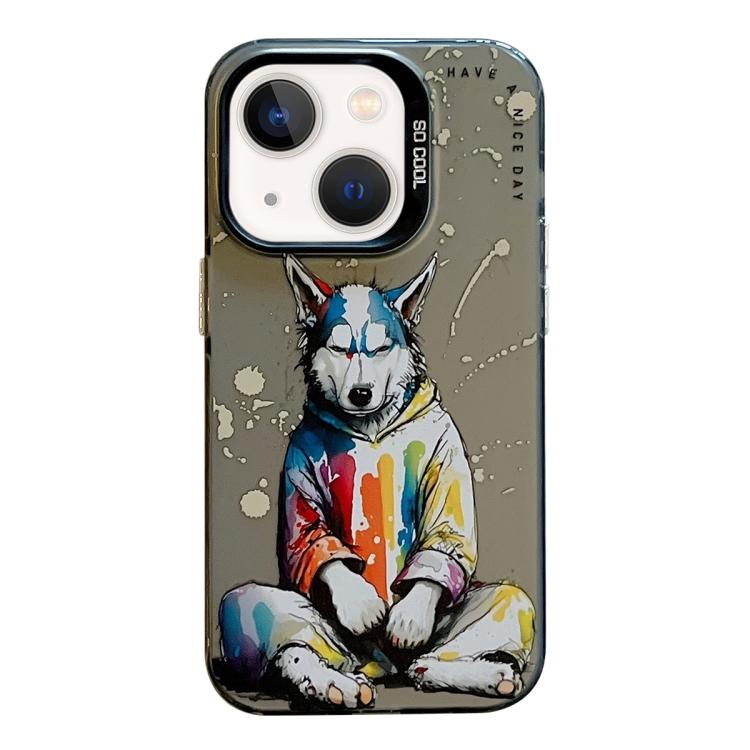 Animal Pattern Oil Painting Series PC + TPU Phone Case, For iPhone 13 mini, For iPhone 12, For iPhone 12 Pro Max