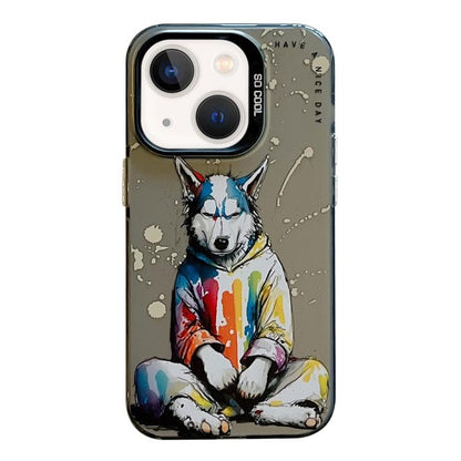Animal Pattern Oil Painting Series PC + TPU Phone Case, For iPhone 13 mini, For iPhone 12, For iPhone 12 Pro Max