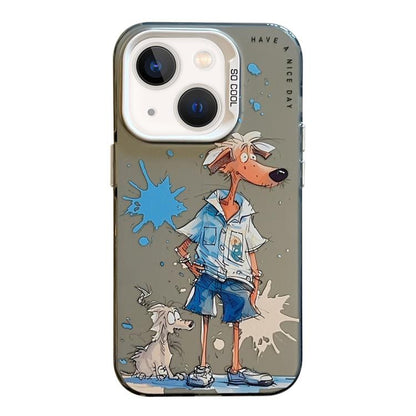 Animal Pattern Oil Painting Series PC + TPU Phone Case, For iPhone 13 mini, For iPhone 12, For iPhone 12 Pro Max
