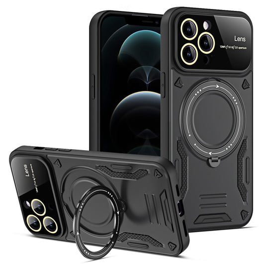 Large Window MagSafe Holder Phone Case, For iPhone 12 Pro Max, For iPhone 12 Pro, For iPhone 11 Pro Max, For iPhone 11, For iPhone 11 Pro