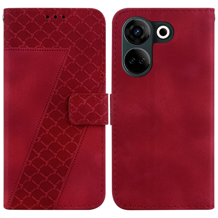 Seven-shaped Embossed Leather Phone Case, For Tecno Pova 5 Pro, For Tecno Pova Neo 3, For Tecno Pova 5, For Tecno Camon 20 Premier 5G, For Tecno Camon 20 Pro 5G, For Tecno Camon 20 Pro 4G/Camon 20, For Tecno Spark 10 5G, For Tecno Spark 10 4G/Spark 10C...
