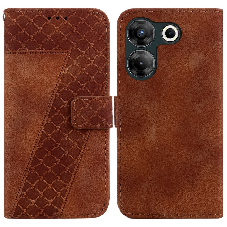 Seven-shaped Embossed Leather Phone Case, For Tecno Pova 5 Pro, For Tecno Pova Neo 3, For Tecno Pova 5, For Tecno Camon 20 Premier 5G, For Tecno Camon 20 Pro 5G, For Tecno Camon 20 Pro 4G/Camon 20, For Tecno Spark 10 5G, For Tecno Spark 10 4G/Spark 10C...