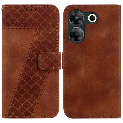 Seven-shaped Embossed Leather Phone Case, For Tecno Pova 5 Pro, For Tecno Pova Neo 3, For Tecno Pova 5, For Tecno Camon 20 Premier 5G, For Tecno Camon 20 Pro 5G, For Tecno Camon 20 Pro 4G/Camon 20, For Tecno Spark 10 5G, For Tecno Spark 10 4G/Spark 10C...