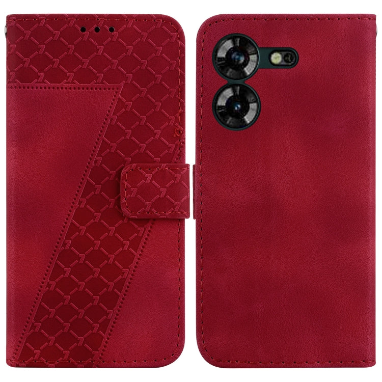 Seven-shaped Embossed Leather Phone Case, For Tecno Pova 5 Pro, For Tecno Pova Neo 3, For Tecno Pova 5, For Tecno Camon 20 Premier 5G, For Tecno Camon 20 Pro 5G, For Tecno Camon 20 Pro 4G/Camon 20, For Tecno Spark 10 5G, For Tecno Spark 10 4G/Spark 10C...
