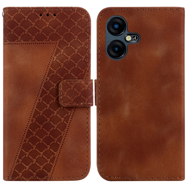 Seven-shaped Embossed Leather Phone Case, For Tecno Pova 5 Pro, For Tecno Pova Neo 3, For Tecno Pova 5, For Tecno Camon 20 Premier 5G, For Tecno Camon 20 Pro 5G, For Tecno Camon 20 Pro 4G/Camon 20, For Tecno Spark 10 5G, For Tecno Spark 10 4G/Spark 10C...