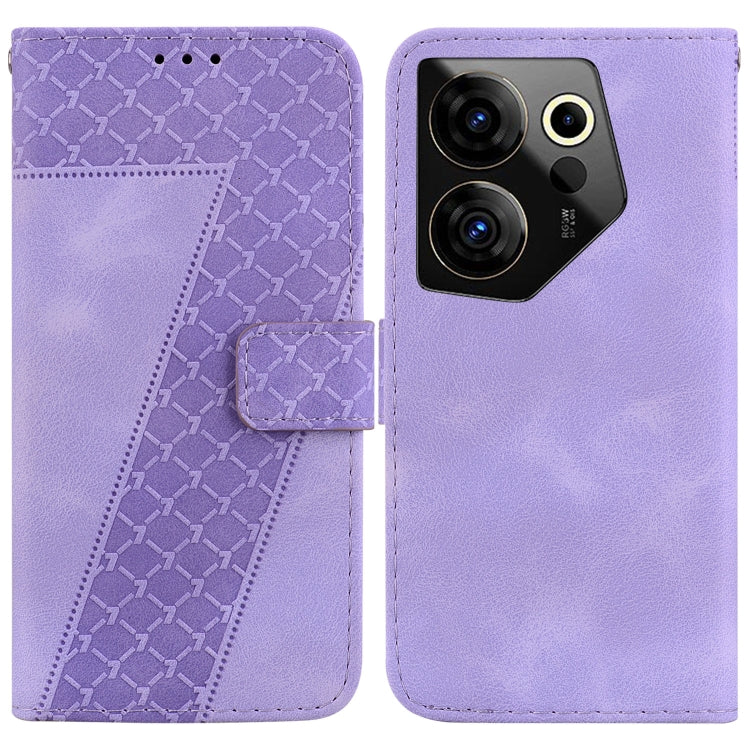Seven-shaped Embossed Leather Phone Case, For Tecno Pova 5 Pro, For Tecno Pova Neo 3, For Tecno Pova 5, For Tecno Camon 20 Premier 5G, For Tecno Camon 20 Pro 5G, For Tecno Camon 20 Pro 4G/Camon 20, For Tecno Spark 10 5G, For Tecno Spark 10 4G/Spark 10C...