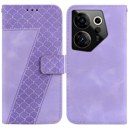 Seven-shaped Embossed Leather Phone Case, For Tecno Pova 5 Pro, For Tecno Pova Neo 3, For Tecno Pova 5, For Tecno Camon 20 Premier 5G, For Tecno Camon 20 Pro 5G, For Tecno Camon 20 Pro 4G/Camon 20, For Tecno Spark 10 5G, For Tecno Spark 10 4G/Spark 10C...