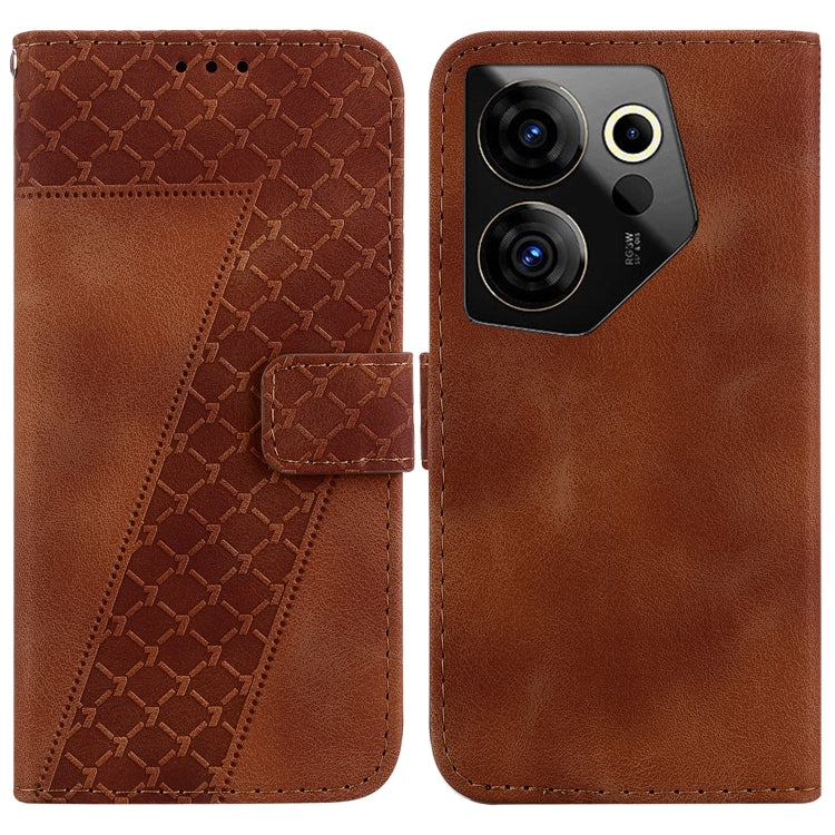 Seven-shaped Embossed Leather Phone Case, For Tecno Pova 5 Pro, For Tecno Pova Neo 3, For Tecno Pova 5, For Tecno Camon 20 Premier 5G, For Tecno Camon 20 Pro 5G, For Tecno Camon 20 Pro 4G/Camon 20, For Tecno Spark 10 5G, For Tecno Spark 10 4G/Spark 10C...