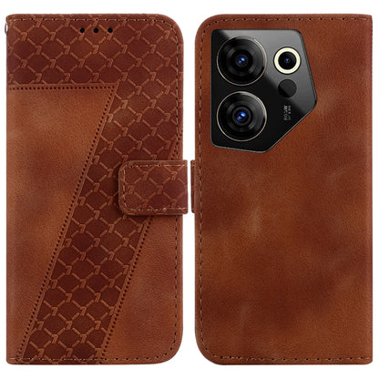 Seven-shaped Embossed Leather Phone Case, For Tecno Pova 5 Pro, For Tecno Pova Neo 3, For Tecno Pova 5, For Tecno Camon 20 Premier 5G, For Tecno Camon 20 Pro 5G, For Tecno Camon 20 Pro 4G/Camon 20, For Tecno Spark 10 5G, For Tecno Spark 10 4G/Spark 10C...