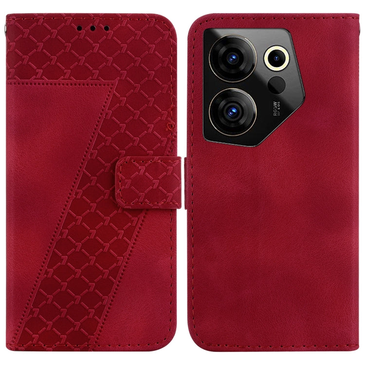 Seven-shaped Embossed Leather Phone Case, For Tecno Pova 5 Pro, For Tecno Pova Neo 3, For Tecno Pova 5, For Tecno Camon 20 Premier 5G, For Tecno Camon 20 Pro 5G, For Tecno Camon 20 Pro 4G/Camon 20, For Tecno Spark 10 5G, For Tecno Spark 10 4G/Spark 10C...