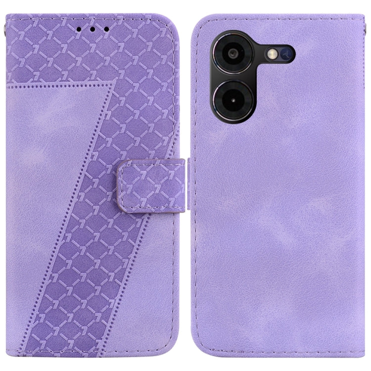 Seven-shaped Embossed Leather Phone Case, For Tecno Pova 5 Pro, For Tecno Pova Neo 3, For Tecno Pova 5, For Tecno Camon 20 Premier 5G, For Tecno Camon 20 Pro 5G, For Tecno Camon 20 Pro 4G/Camon 20, For Tecno Spark 10 5G, For Tecno Spark 10 4G/Spark 10C...