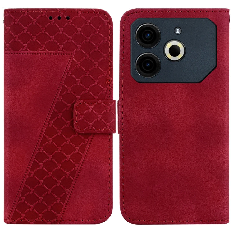 Seven-shaped Embossed Leather Phone Case, For Tecno Pop 10 / Spark Go 2 4G, For Tecno Camon 40 Pro 4G, For Tecno Camon 40, For Tecno Pop 9 5G / Spark 30C 5G, For Tecno Camon 30S / Camon 30S Pro, For Tecno Spark 30 Pro, For Tecno Spark 30 4G            ...
