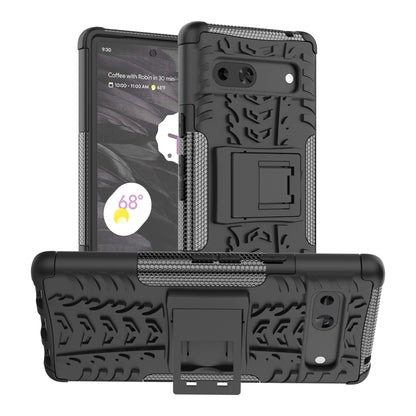 Tire Texture TPU + PC Phone Case with Holder, For Google Pixel 7a