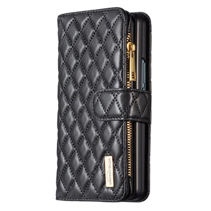 Diamond Lattice Zipper Wallet Leather Flip Phone Case, For Galaxy Z Fold8 5G, For Samsung Galaxy Z Fold7, For Samsung Galaxy Z Fold6, For Samsung Galaxy Z Fold5