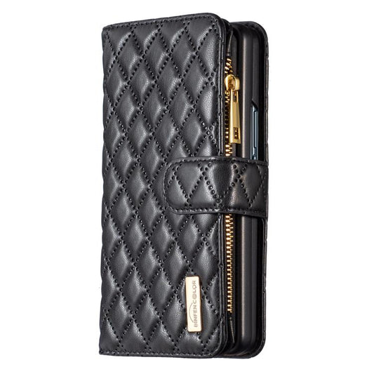 Diamond Lattice Zipper Wallet Leather Flip Phone Case, For Galaxy Z Fold8 5G, For Galaxy Z Fold8 Ultra 5G, For Samsung Galaxy Z Fold7, For Samsung Galaxy Z Fold6, For Samsung Galaxy Z Fold5