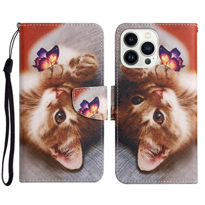 3D Colored Drawing Flip Leather Phone Case, For iPhone 15 Pro, For iPhone 15 Plus, For iPhone 15