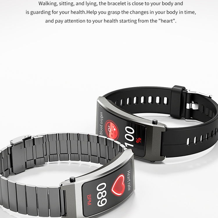 K13S 1.14 inch TFT Screen Slub Steel Strap Smart Calling Bracelet Supports Sleep Management/Blood Oxygen Monitoring, Slub Steel Strap