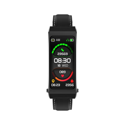 K13S 1.14 inch TFT Screen Leather Strap Smart Calling Bracelet Supports Sleep Management/Blood Oxygen Monitoring, Leather Strap