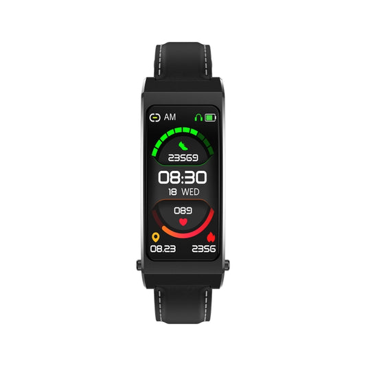 K13S 1,14 Zoll TFT-Bildschirm Smart Calling Armband mit Lederarmband, unterstützt Schlafmanagement/Blutsauerstoffüberwachung, Lederarmband