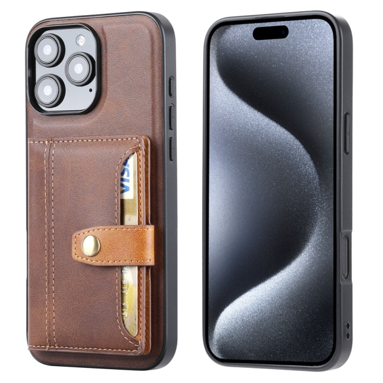 Calfskin Card Slot TPU Hybrid PU Phone Case, For iPhone 18 Pro / 17 Pro, For iPhone 18 Pro Max / 17 Pro Max, For iPhone 17, For iPhone Air, For iPhone 16 Pro Max, For iPhone 16 Pro, For iPhone 16, For iPhone 15 Pro Max, For iPhone 15 Pro               ...