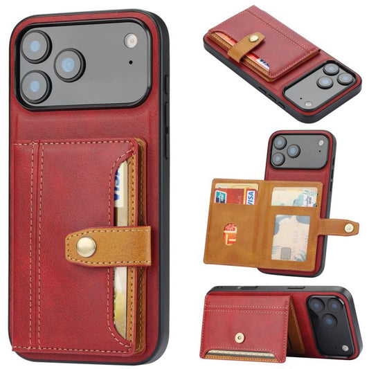 Calfskin Card Slot TPU Hybrid PU Phone Case, For iPhone 18 Pro / 17 Pro, For iPhone 18 Pro Max / 17 Pro Max, For iPhone 17, For iPhone Air, For iPhone 16 Pro Max, For iPhone 16 Pro, For iPhone 16, For iPhone 15 Pro Max, For iPhone 15 Pro               ...