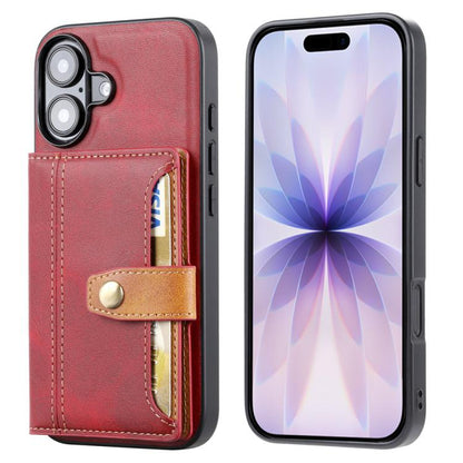 Calfskin Card Slot TPU Hybrid PU Phone Case, For iPhone 18 Pro / 17 Pro, For iPhone 18 Pro Max / 17 Pro Max, For iPhone 17, For iPhone Air, For iPhone 16 Pro Max, For iPhone 16 Pro, For iPhone 16, For iPhone 15 Pro Max, For iPhone 15 Pro               ...