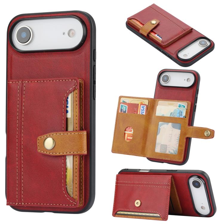 Calfskin Card Slot TPU Hybrid PU Phone Case, For iPhone 18 Pro / 17 Pro, For iPhone 18 Pro Max / 17 Pro Max, For iPhone 17, For iPhone Air, For iPhone 16 Pro Max, For iPhone 16 Pro, For iPhone 16, For iPhone 15 Pro Max, For iPhone 15 Pro               ...